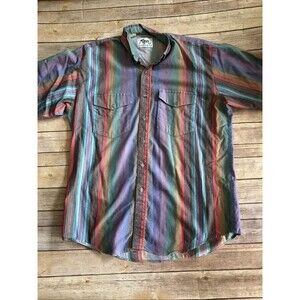 Vintage Roper Rodeo Purple  Shirt Mens XL Stripe Western Pearl Button 90s Y2k